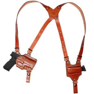 Open Top Double Shoulder Rig, Military Law Enforcement Shoulder Holster - BH9DOT