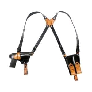 Double Shoulder Gun Holster with Alligator Trims