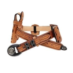 BHTR DB Texas Ranger Two Tone Duty Belt Hand Carved Rig