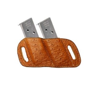 Ostrich Skin Double Magazine Carrier - BHDOE
