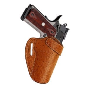 Open Top Ostrich Skin Gun Holster - BH50OE