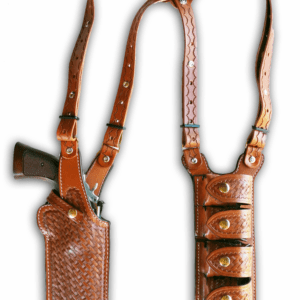 Vertical Double Shoulder and Quad magazine carrier Shoulder Holster - Basketweave