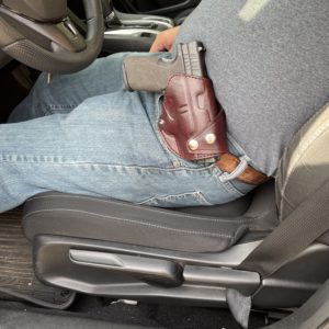 Photo 4 -Driving Gun Holster with Leather Retention - BHDHTB