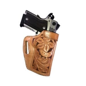 BH4LHC Hand Carved Design Comfort Belt Scabbard. Texas Ranger Gun Holster