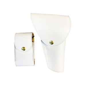 White Military Rig Holster and Pouch