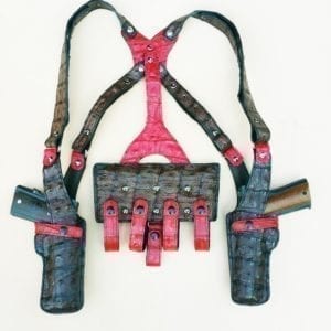 With Guns - Alligator Skin Double Shoulder Holster Two tones