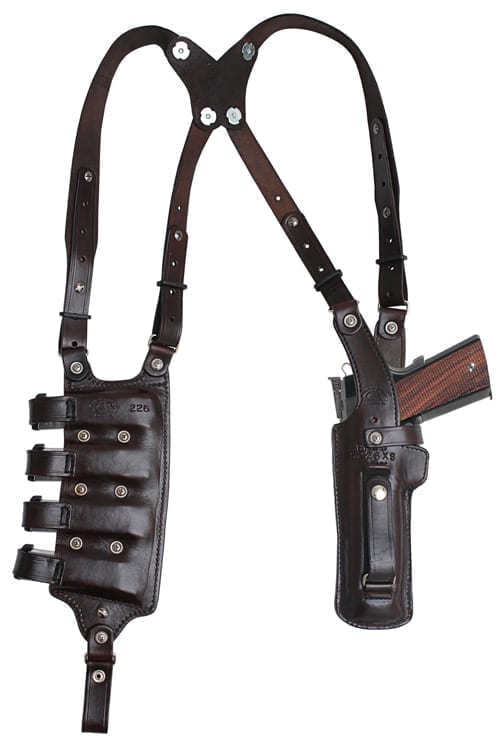 VERTICAL Double Shoulder and Quad magazine carrier Rig, Military & Law Enforcement Shoulder Holster back