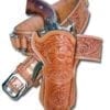 Texas Ranger Gun Belt Slide Holster with Thumb Break with a handcarved design