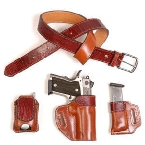 Exotic Alligator Skin Holster with Pouch and Belt - BH AST