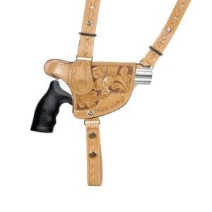 Gun Vertical Holster with gun Hand Carved