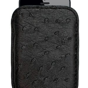 #11. Exotic Ostrich Skin Smartphone Holster in Black Color