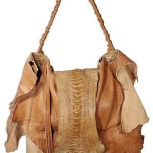 Chacha Designs Ladies Leather shoulder Bag with Genuine Ostrich Leg Skin