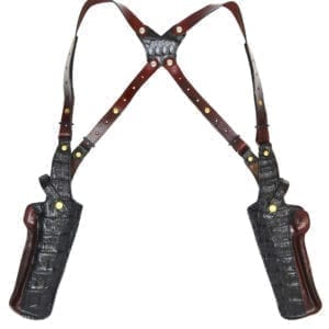 Alligator Trim Skin Double Shoulder Holster Two tones