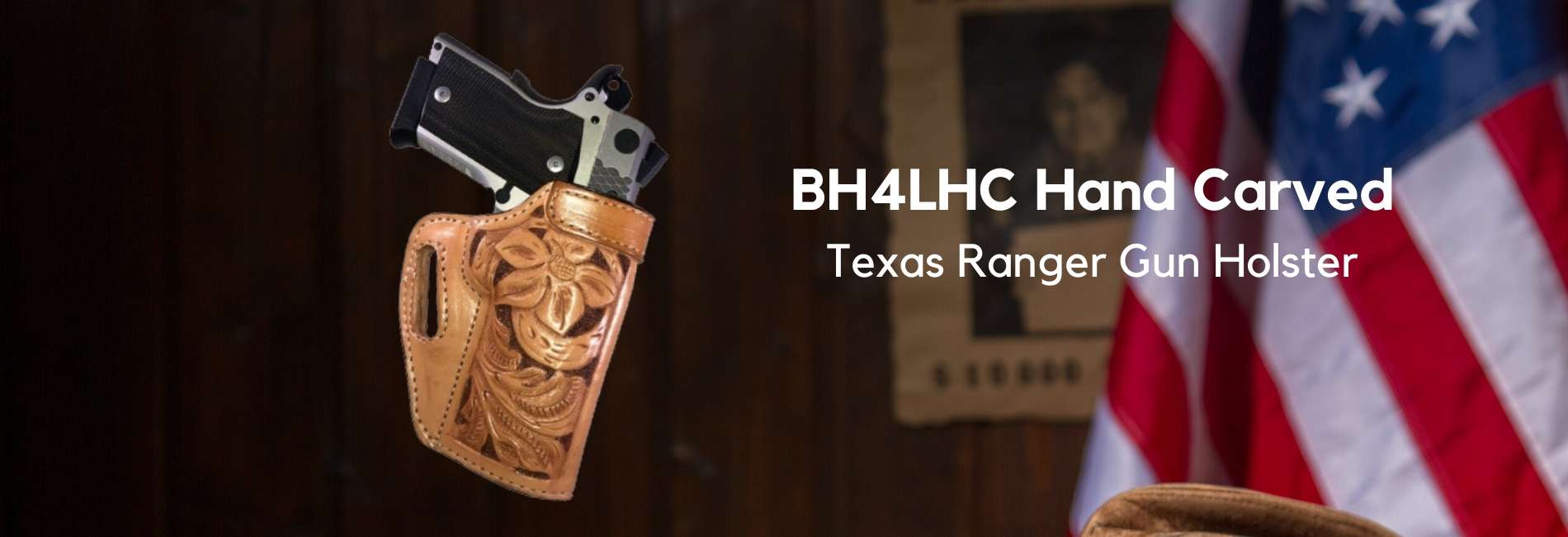 BH4LHC Hand Carved Texas Ranger Gun Holster BH4LHC Hand Carved Texas Ranger Gun Holster