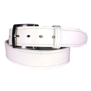 Double Ply Leather Gunbelt in WHITE- BH20W