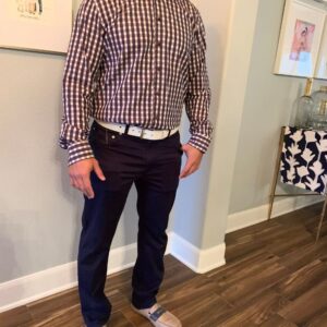 Model-with-Double-Ply-Dress-Leather-Belt-in-White-Color-RL20W