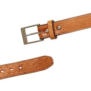 Mens-Brown-Leather-Belt-of-Ostrich-Skin-Silver-Buckle