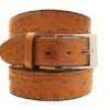 Mens-Brown-Leather-Belt-of-Ostrich-Skin-Rolled-form