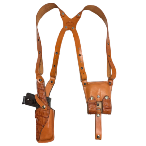RL4E Exotic Skin Double Shoulder Holster with Alligator Trims